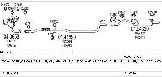 MTS C110316019684 Exhaust System
